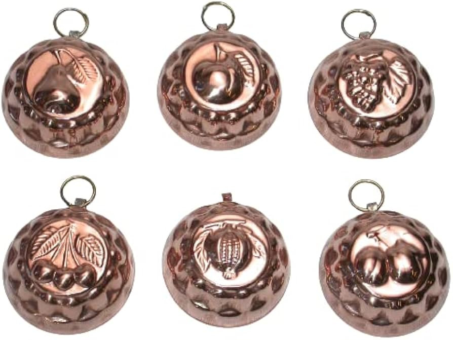 Set of 6 Fruit Home Decorations - Pure Copper - Size 11 x 11cm - Also Used as Chocolate Mould Pud... | Amazon (US)