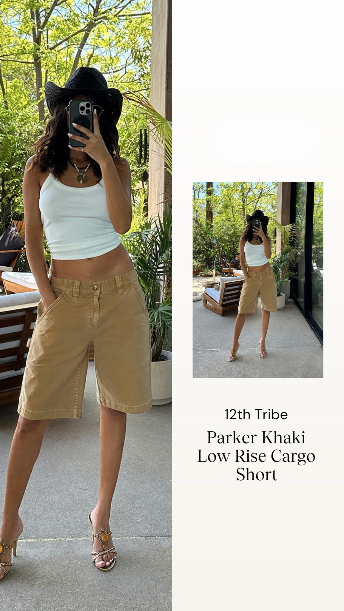 Western chic meets off-duty model vibes 🤎 Styling the perfect pair of khaki low rise cargo shorts with a white fitted tank, cowboy hat, layered jewelry, and statement heels for an effortless summer outfit. These neutral cargo shorts are the ultimate versatile staple for casual street style, country concert outfits, vacation looks, and elevated everyday fashion. Obsessed with how these longer length shorts give that relaxed Y2K aesthetic while still looking polished and trendy. ✨

Wearing the 12th Tribe Parker Khaki Low Rise Cargo Shorts styled with a classic white crop tank and western-inspired accessories for the perfect neutral summer capsule wardrobe look.

#LTKStyle #LTKFinds #CargoShorts #KhakiShorts #LowRiseShorts #SummerStyle #WesternFashion #CowgirlStyle #NeutralOutfit #StreetStyle #Y2KFashion #CasualChic #VacationOutfit #CountryConcertOutfit #MinimalStyle #EverydayFashion #SummerOutfitIdeas #TrendingFashion #CapsuleWardrobe #EffortlessStyle

#LTKootd