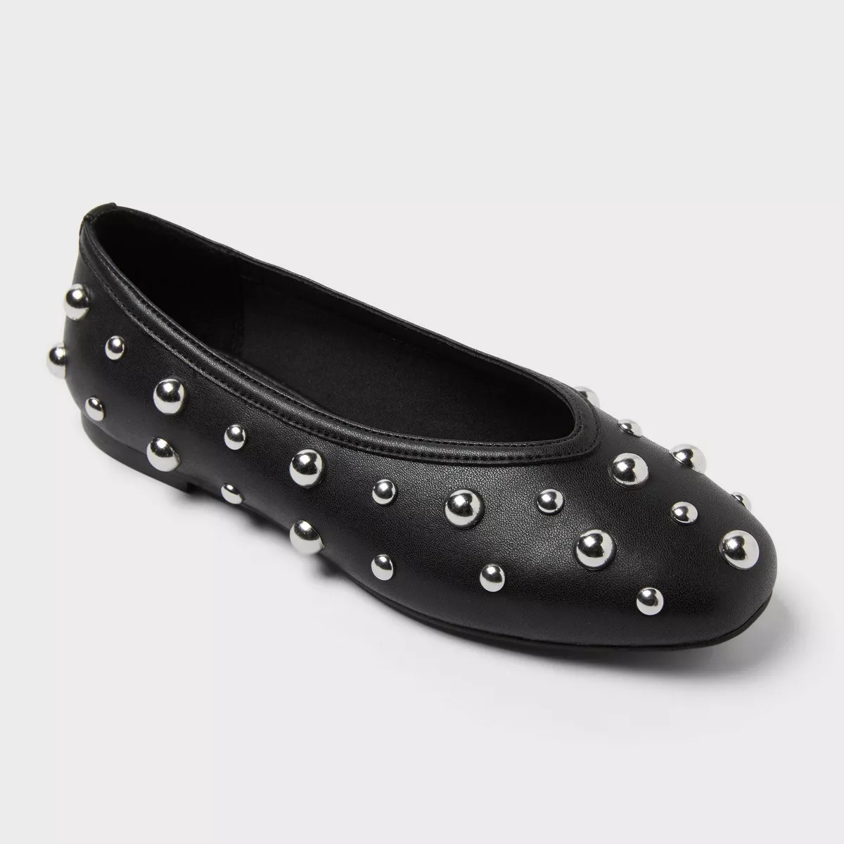 Women’s Sammie Studded Ballet Flats with Memory Foam Insole – A New day™ Black 5.5 | Target