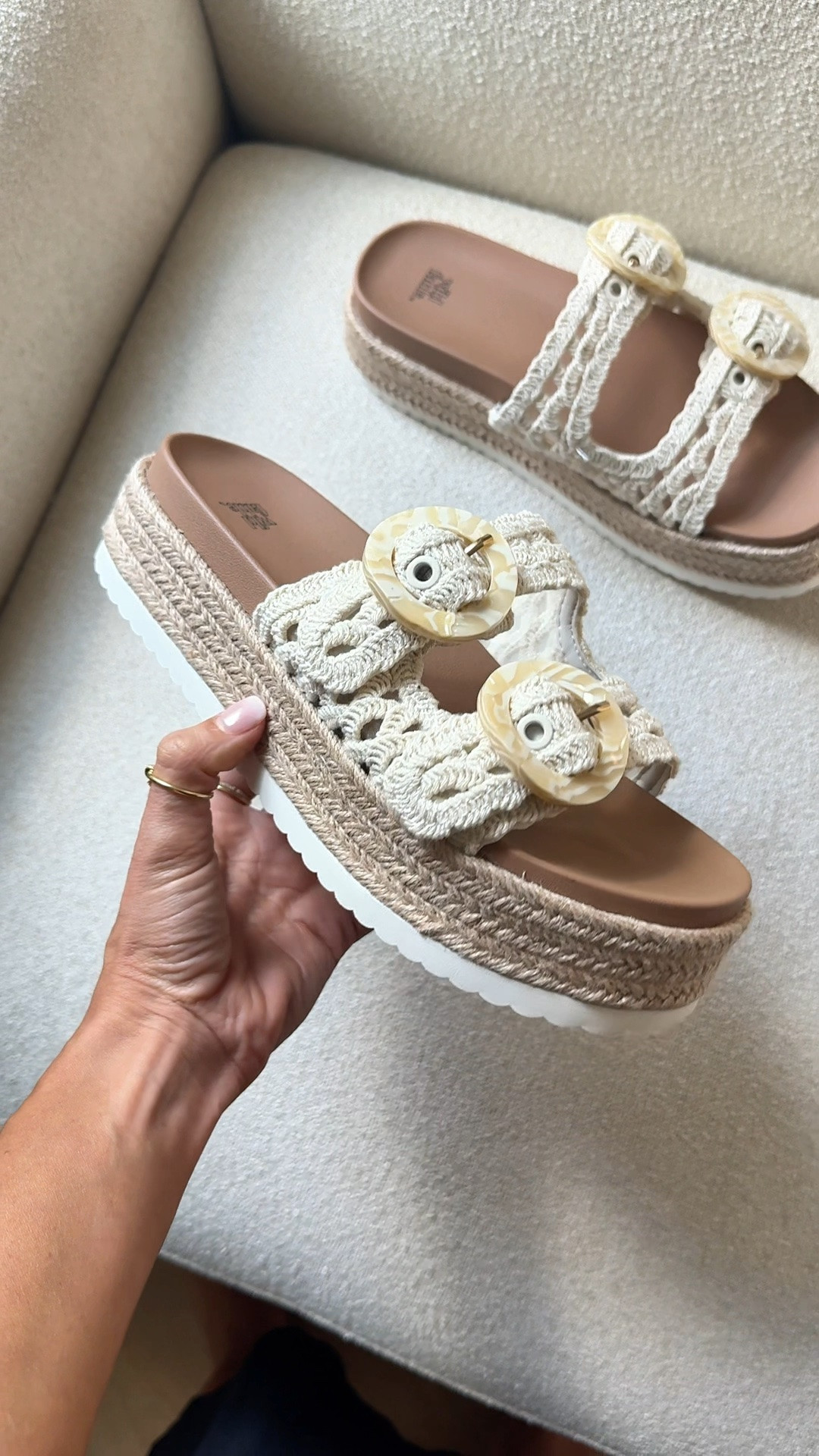 New Target platform slide sandals! TTS for me. Love the buckle detailing. Spring shoes. Summer shoes. Slide sandals. Neutral sandals. Target new arrivals. Target sandals. Target shoes. Woven flat sandals. Vacation outfits. Beach vacation.

#LTKootd #LTKTravel #LTKSwim