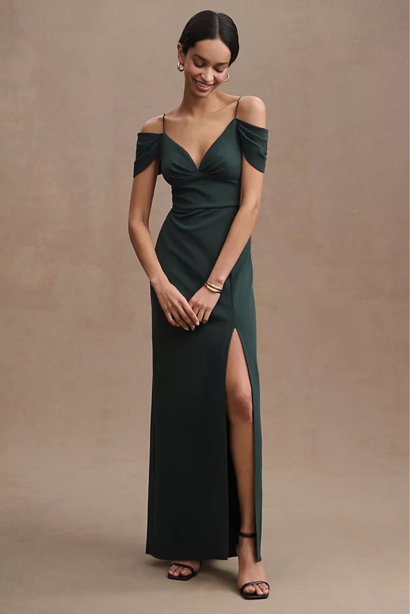 slim fit dress slacks BNWT Anthropologie Green Satin Midi Dress