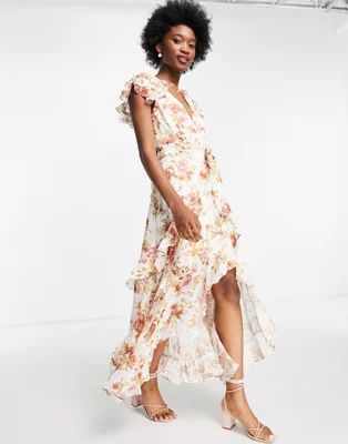 Forever New ruffle maxi dress in antique floral print | ASOS (Global)