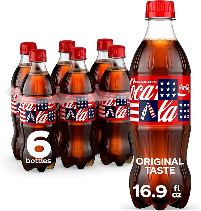 Coca-Cola Soda Soft Drink Bottles, 16.9 fl oz, 6 Pack | Amazon (US)