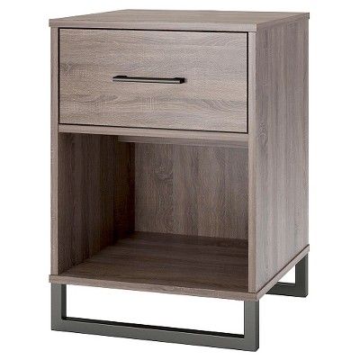 Mixed Material Nightstand Brown - Room Essentials™ | Target