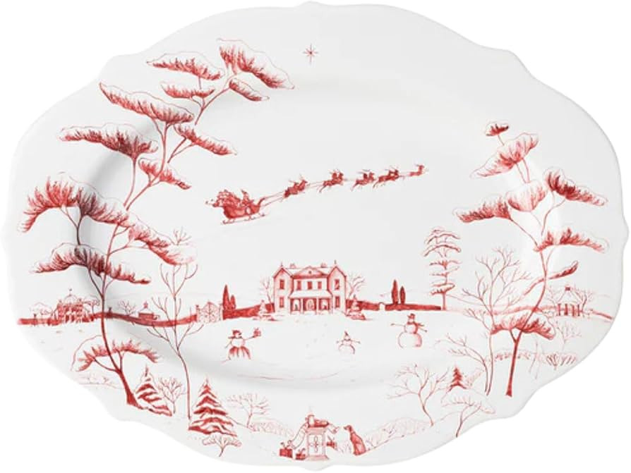 Juliska Country Estate Winter Frolic Ruby Serving Platter Christmas Eve | Amazon (US)