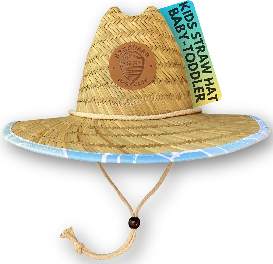 Sunguard Swim Baby, Kids Straw Hat (6mos-8yrs) UV Toddler Lifeguard Hat for Beach - Surf Hemlock ... | Amazon (US)