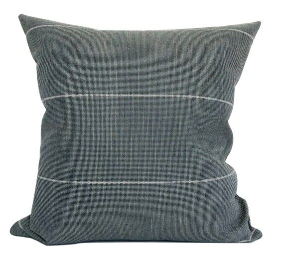 Dark Blue Pillow | Striped Pillow, Pillow Cover, Modern Pillow, 20x20 Pillow Cover, 22x22 Pillow ... | Etsy (US)
