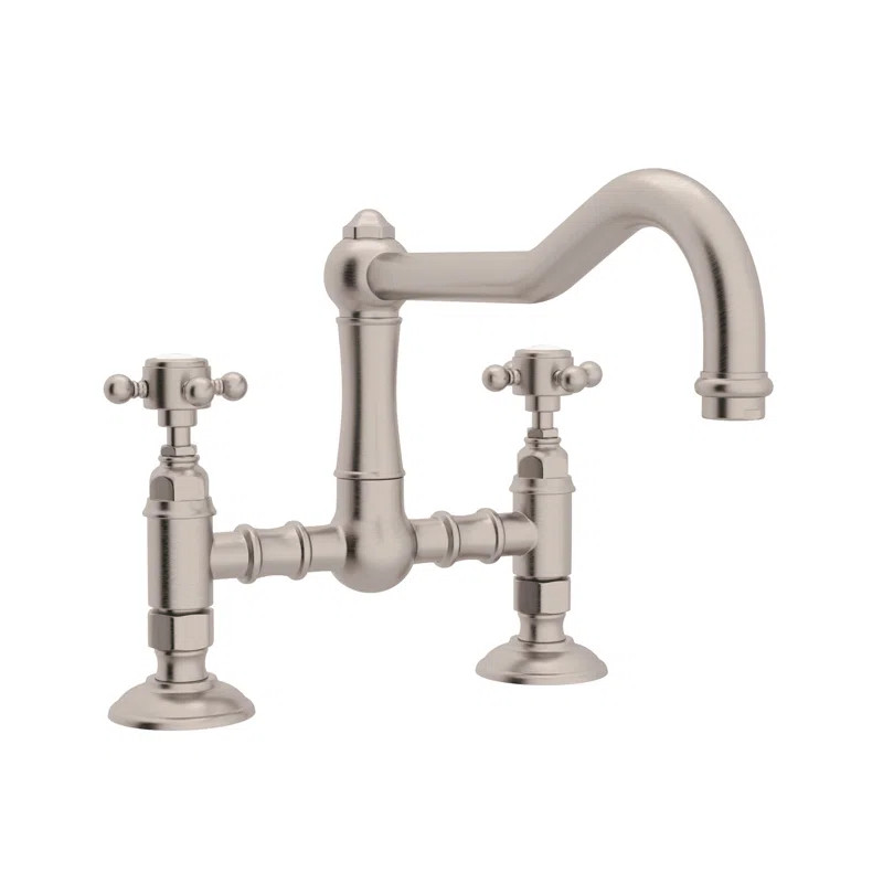Acqui® Country Kitchen Deck Mount Two Handle Widespread Bridge Faucet A1459XMSTN-2 | Wayfair North America