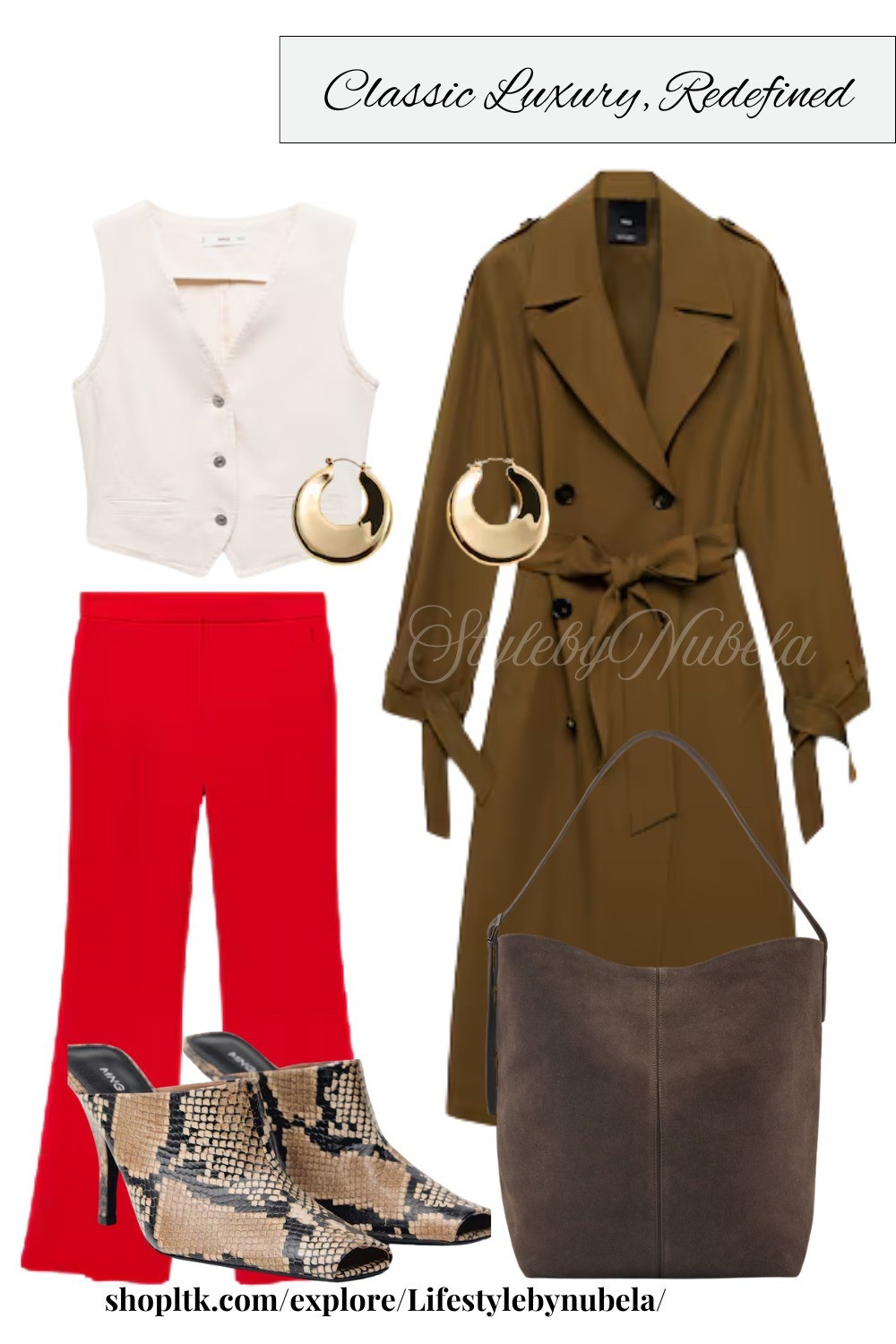 Chic trench & bold red trousers for a standout look! 🌟 Pair with snakeskin mules for effortless style. Which piece is your fave? 👠❤️ #EffortlessStyle #TrenchCoatVibes #BoldFashion 

 #LTKSaleAlert #LTKStyleTip