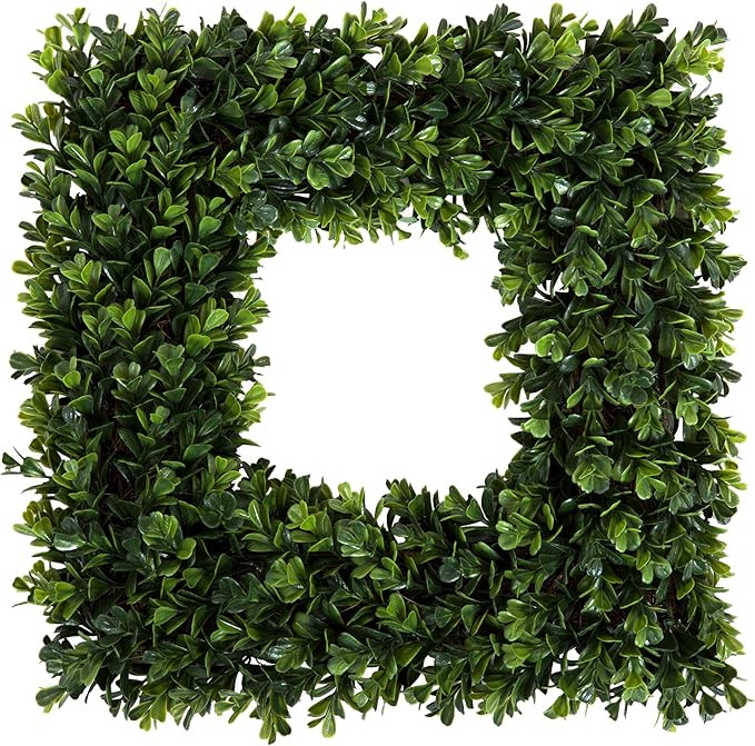 Pure Garden Boxwood Wreath - 16.5-Inch Square UV Resistant Artificial Spring, Summer, Fall or Win... | Amazon (US)