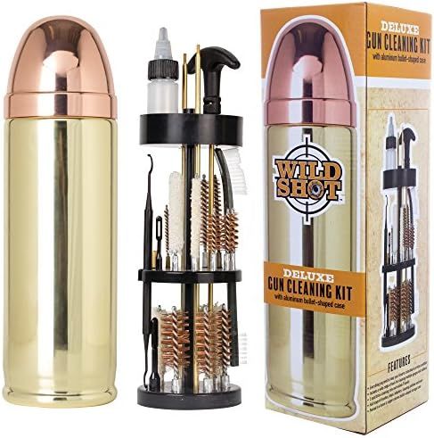 Wild Shot Deluxe Gun Cleaning Kit with Aluminum Bullet-Shaped Storage Case, Cleaning Tools to Eff... | Amazon (US)