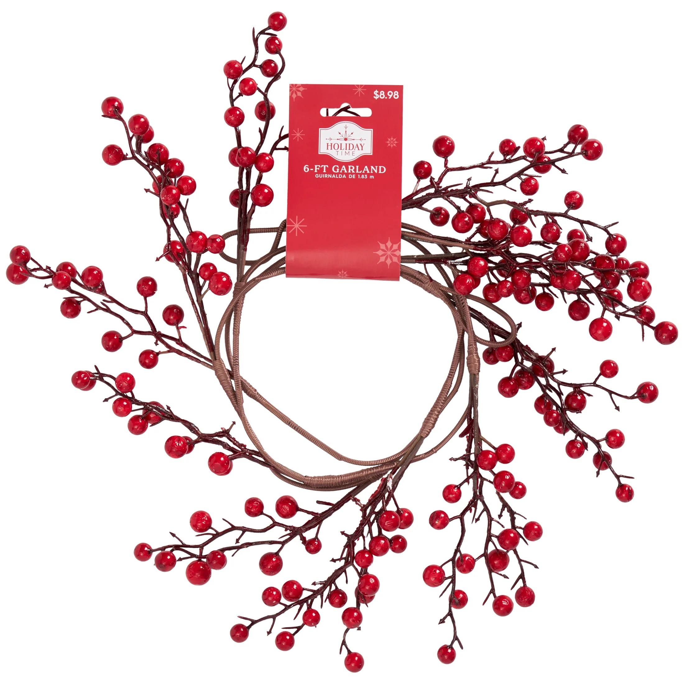 Red Berries Garland, 6 ft, by Holiday Time | Walmart (US)