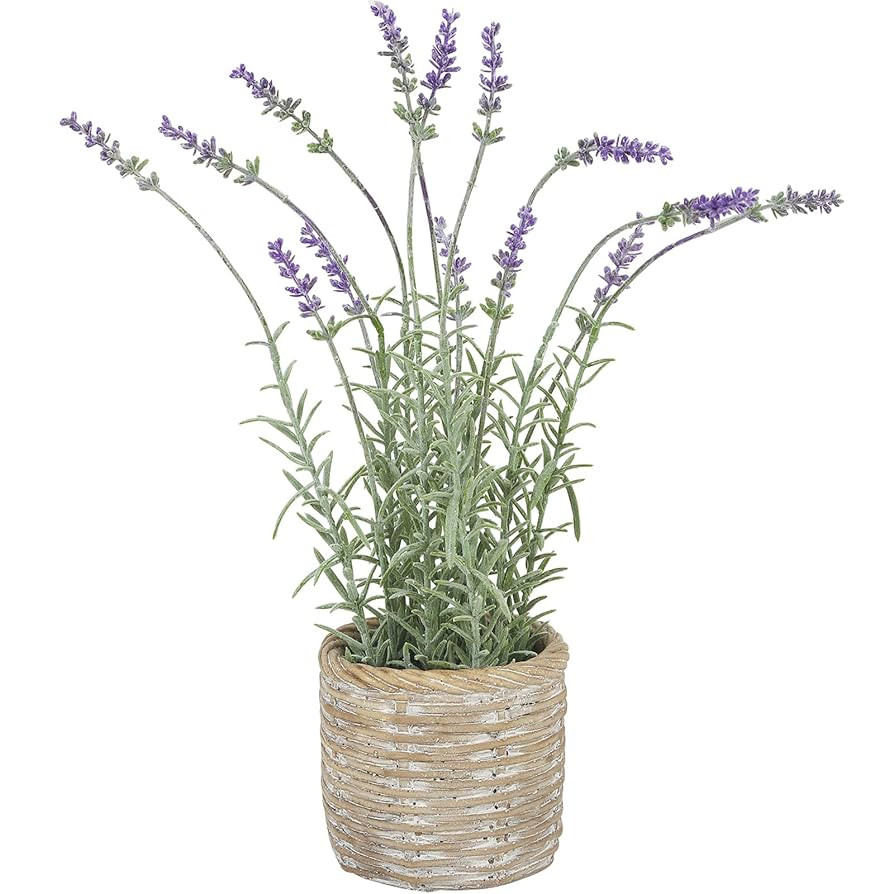 Lavender Small Fake Plant, 11.2" Lavender Artificial Flowers in Pots Decorative Plant for Bathroo... | Amazon (US)