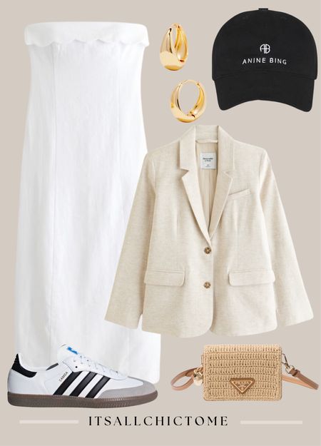 Spring capsule wardrobe featuring adidas sambas- linen dress and blazer combo! 

#LTKstyletip