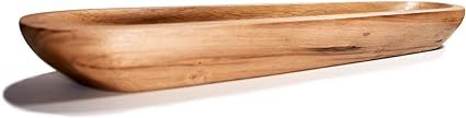 RoRo Hand-Carved Narrow Acacia Wood Long Bread Tray, 21 Inch Dugout Canoe Style | Amazon (US)
