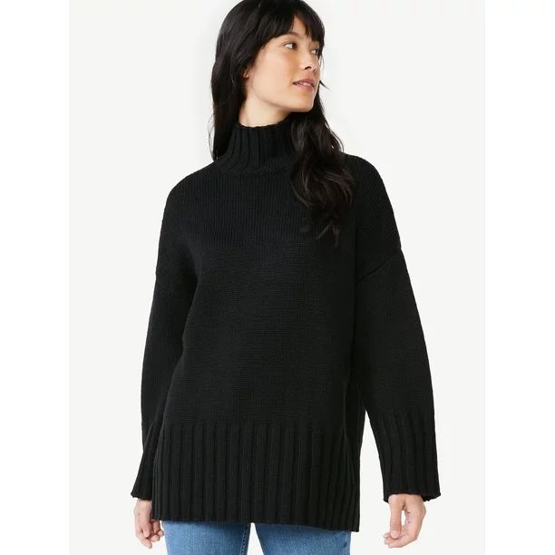 Free Assembly Women's Tall Turtleneck Tunic Sweater - Walmart.com | Walmart (US)