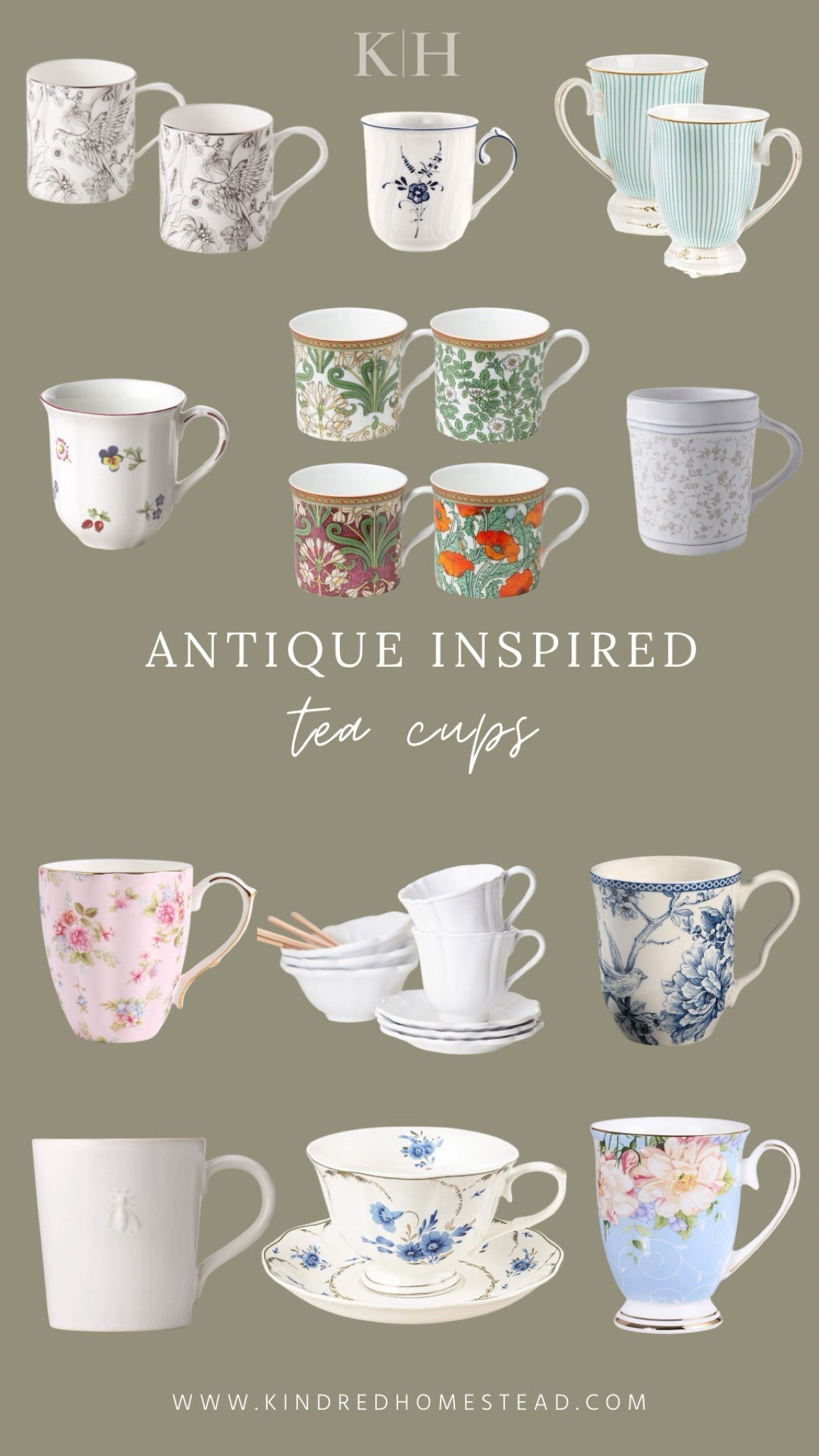 Antique inspired coffee cups for elevated coffee and tea bars in collected cottage inspired kitchens with English designs. Shop these favorite floral cups and mugs in ceramic and china styles!

#LTKHome