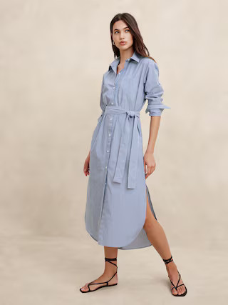 Poplin Maxi Shirtdress | Banana Republic Factory