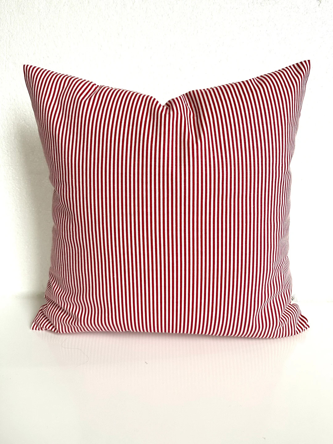 RED TICKING STRIPE Pillows Red Christmas Pillow Covers Farmhouse Holiday .All Sizes. | Etsy (US)