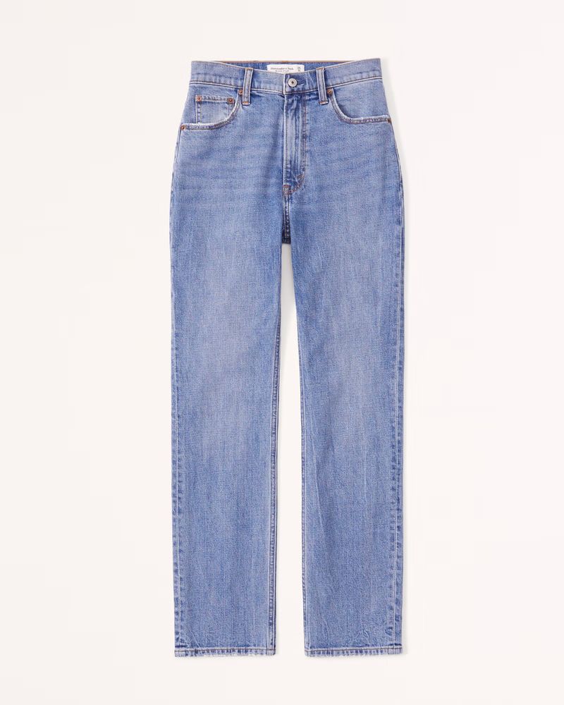 Women's Ultra High Rise Ankle Straight Jean | Women's Bottoms | Abercrombie.com | Abercrombie & Fitch (US)