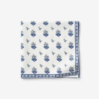 The Company Store Victorian Floral 9.5 in. W x 9.5 in. H Blue Cotton Napkins 80040D-OS-BLUE | The Home Depot