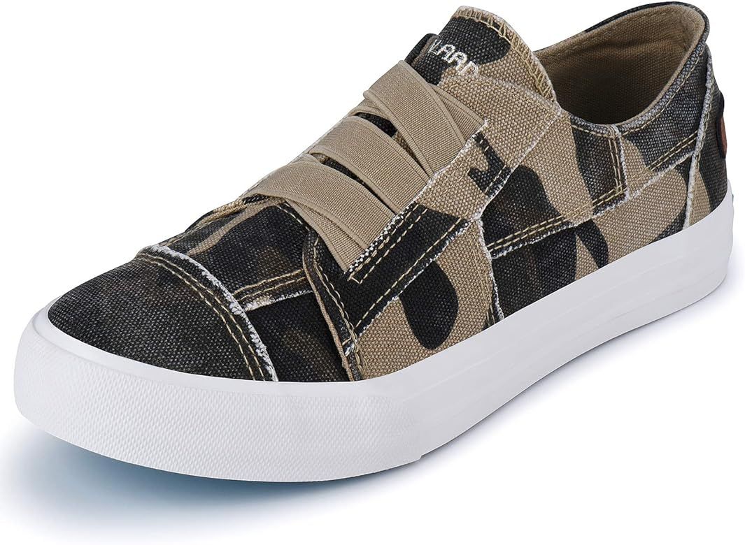 JENN ARDOR Women Fashion Canvas Sneakers Slip On Shoes Low Top Casual Walking Shoes Flats | Amazon (US)