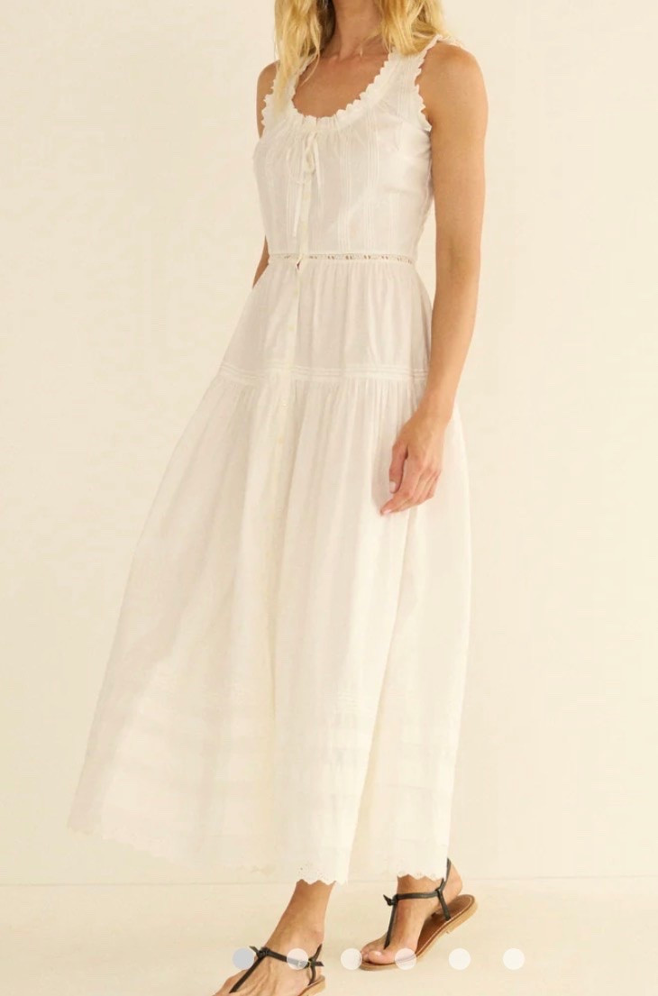 Gorgeous white midi dress that is summer perfect

#LTKootd #LTKOver40 #LTKSeasonal