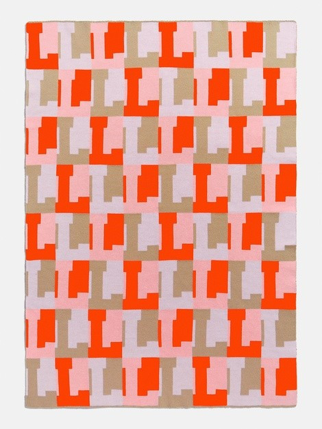 On Repeat Blanket - Pink / Neon Orange / Beige | BaubleBar (US)