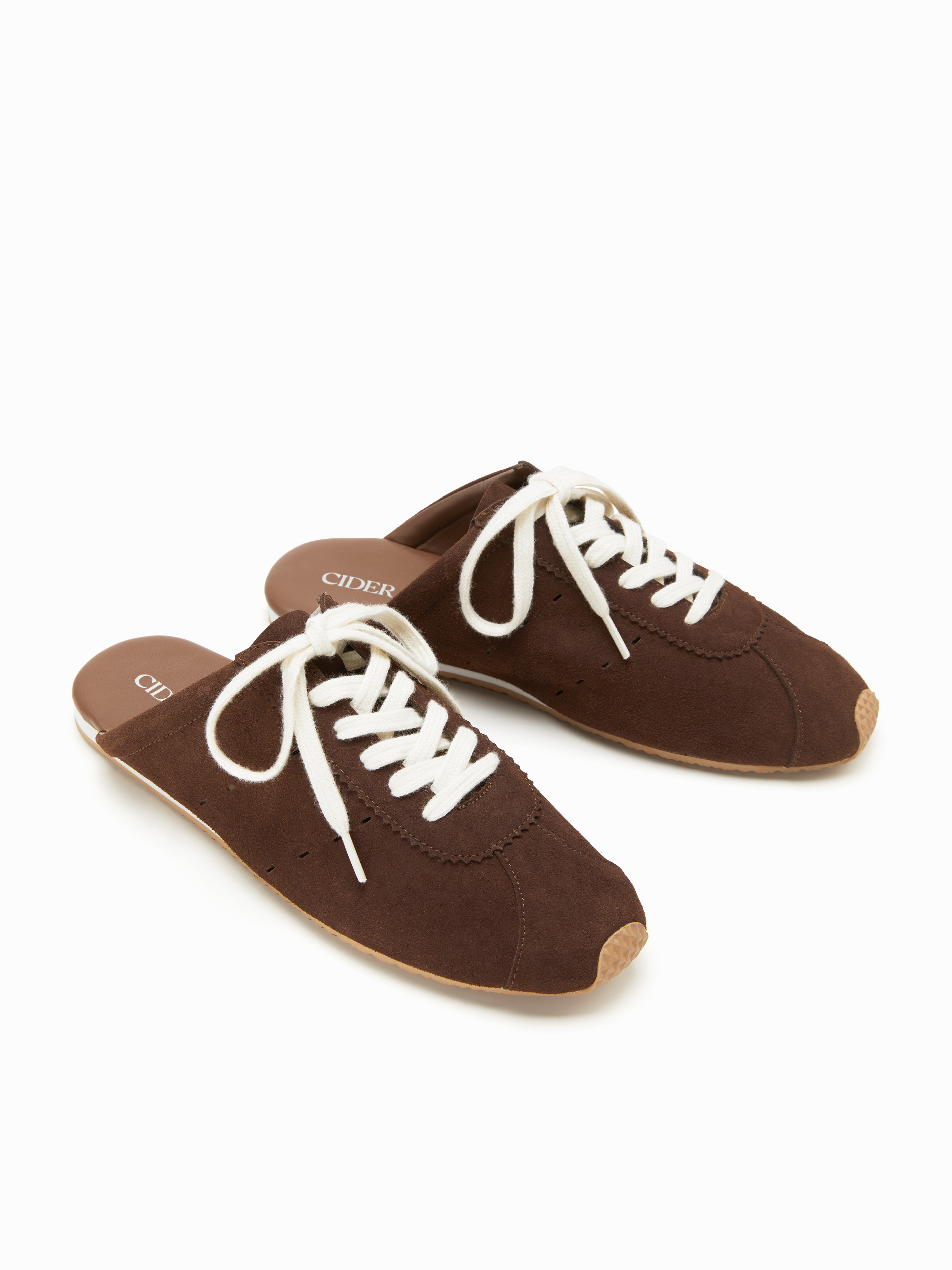 LACE-UP ROUND TOE MULE SNEAKERS For Daily Casual | Cider