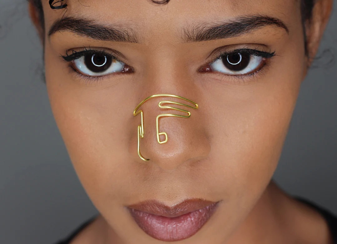 GODDESS CLIP - ELEMENT | Wire Nose Cuff - No Piercing Needed, Full Nose Cuff, Double Nose Cuff, F... | Etsy (US)