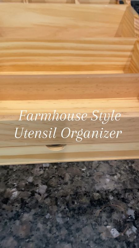 Farmhouse Style Utensil Organizer
💓 removable sections go make them wider 
💓 solid wood

#LTKFindsUnder50 #LTKHome #LTKVideo