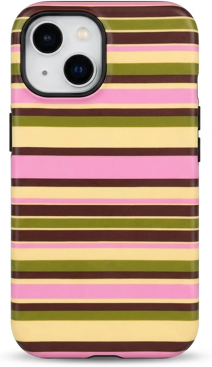 Compatible with iPhone 15 Case Stylish Striped Grid Pattern Retro Square Phone Case Shockproof Double-Layer Drop-Resistant Protection (Striped Grid, iPhone 15) | Amazon (US)