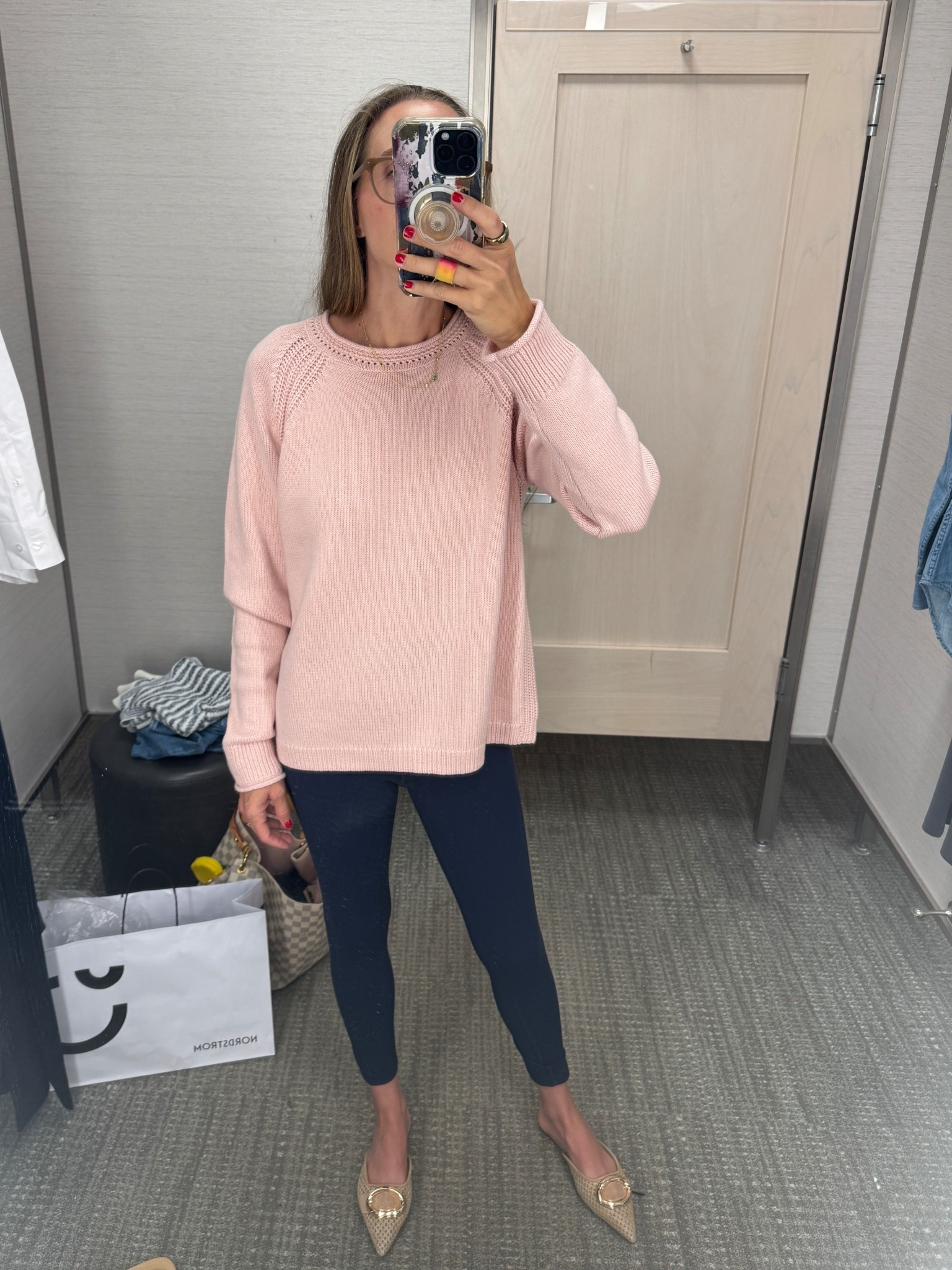 Anniversary Sale Finds! This wool & cotton blend sweater is cozy & comes in several
colors, my favorite 7/8 pocket leggings in navy & summer raffia mules.



#LTKOver40 #LTKSaleAlert