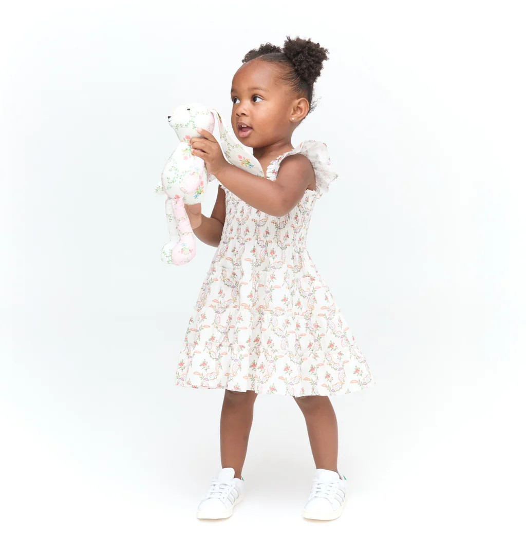 The Tiny Ellie Nap Dress - Pink Ribbon Rose Ikat | Hill House Home US