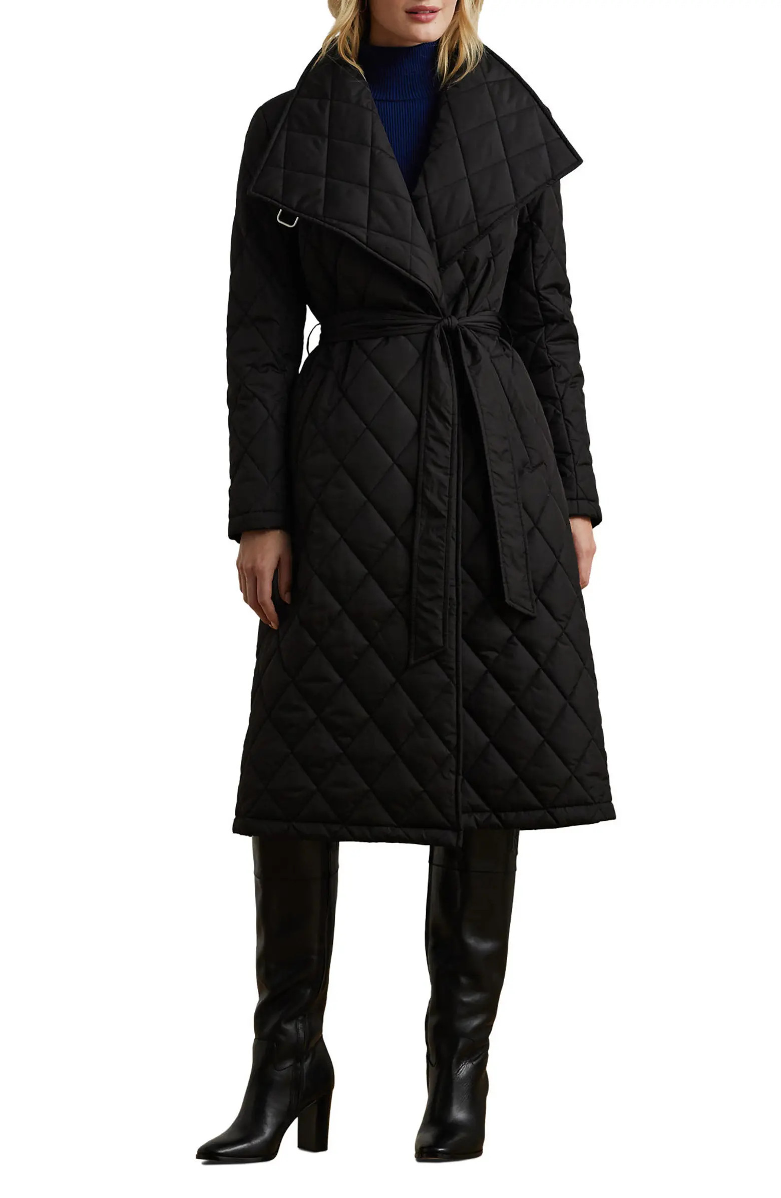 Quilted Long Wrap Jacket | Nordstrom