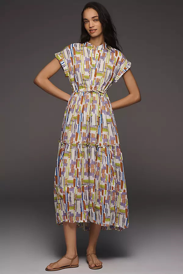 Cotton Mumi Cap-Sleeve Midi Dress | Anthropologie (US)