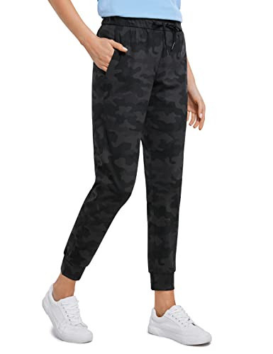 CRZ YOGA 4-Way Stretch Workout Joggers for Women 28" - Casual Travel Pants Lounge Athletic Joggers with Pockets Dark Grey Camouflage X-Large | Amazon (US)