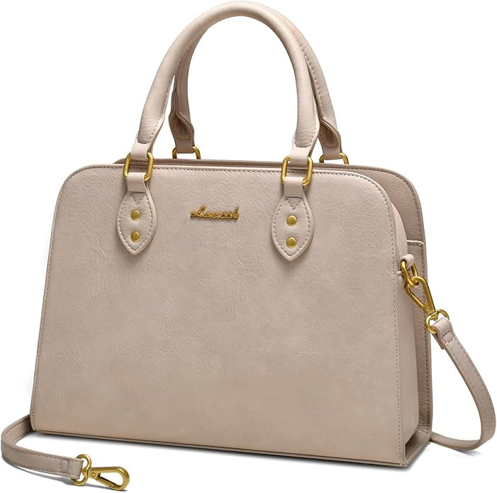 LOVEVOOK Purses and Handbags for Women, Vintage-Style Leather Top Handle Shoulder Bag Satchel Tot... | Amazon (US)