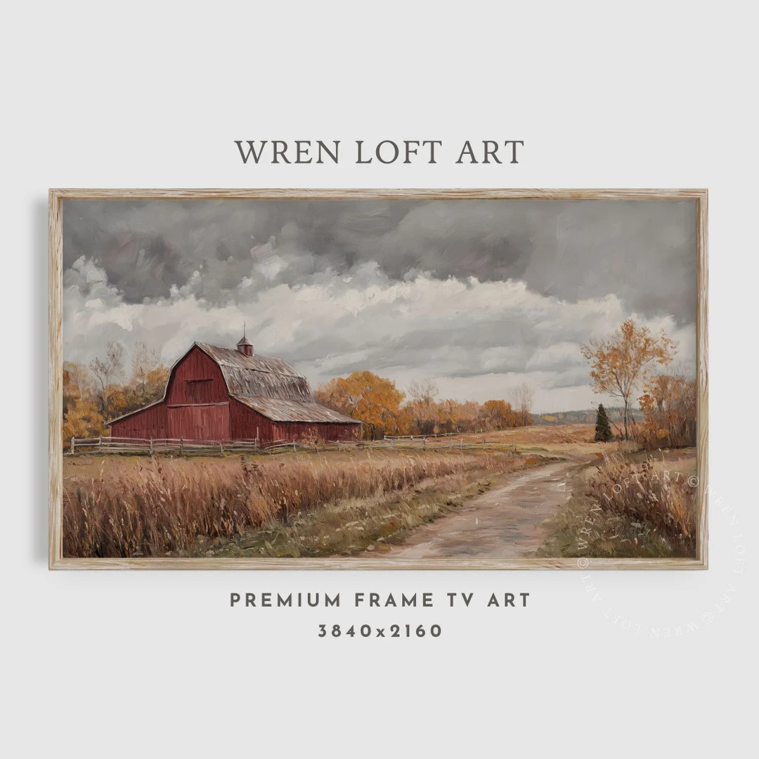 Farmhouse Fall Frame Tv Art, Autumn Landscape Samsung Frame Tv Art, Rustic Fall Decor, Country Fa... | Etsy (US)