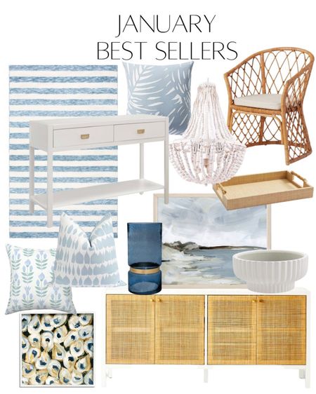 Coastal home decor, coastal decor, rattan chair, console table, tv stand, striped rug, beaded chandelier, throw pillow, pillow cover, blue vase, white console table, blue and white



#LTKhome #LTKsalealert #LTKunder100