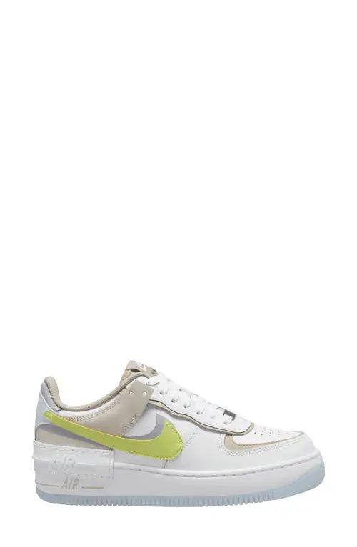 Nike Air Force 1 Shadow Sneaker in White/Lemon/Grey at Nordstrom, Size 6.5 | Nordstrom