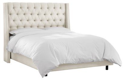 Allie Wingback Bed, Talc Linen | One Kings Lane