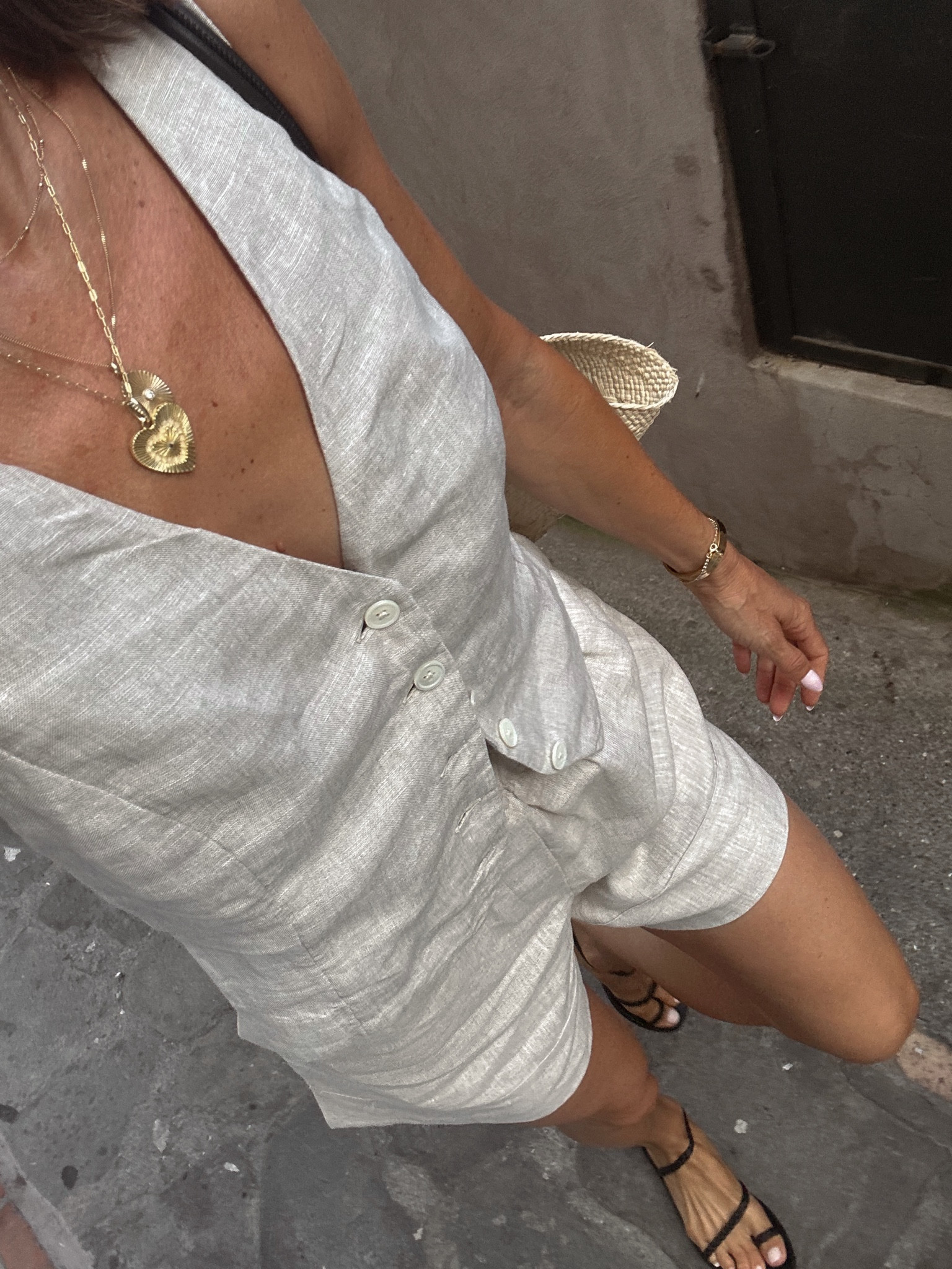 Morning exploring in linen 
Went up two sizes in this vest for a looser fit 
Shorts run tts and have pockets 

#LTKOver40