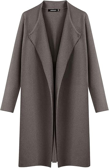 MEROKEETY Women's 2023 Long Sleeve Cardigan Sweaters Lapel Open Front Casual Knit Coatigan Jacket... | Amazon (US)