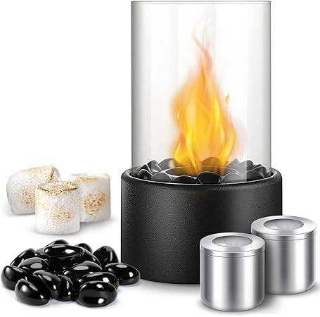 Portable Fire Pit Table Top Fireplace Bowl - Small Tabletop Firepit Smokeless Heaters Indoor Smor... | Amazon (US)