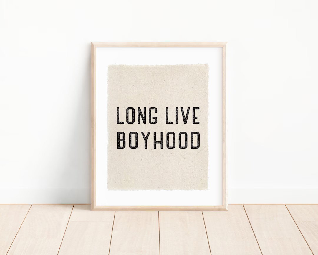 Nursery Wall Decor, Long Live Boyhood Canvas Flag Wall Art Banner, Kids Room Decor Pennant Poster... | Etsy (US)