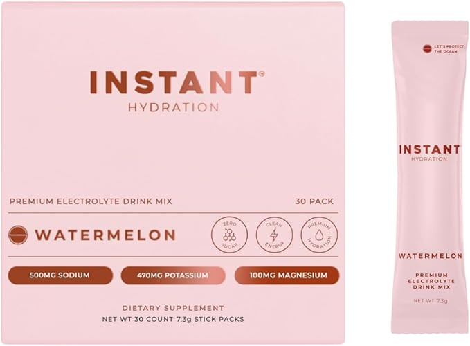 Instant Hydration Electrolytes Powder Packets - Watermelon Electrolyte Drink Mix - Zero Sugar - K... | Amazon (US)