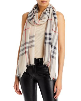 Lightweight Giant Check Wool & Silk Scarf | Bloomingdale's (US)