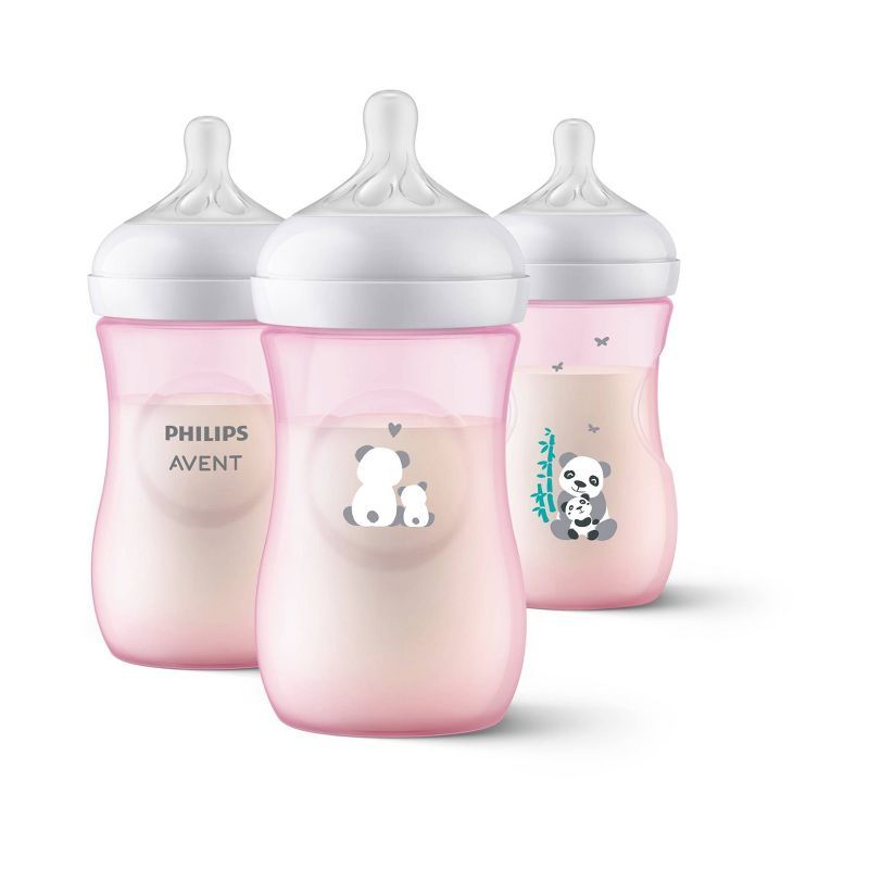 Philips Avent Natural Baby Bottle with Natural Response Nipple - Pink Panda Design - 9oz | Target