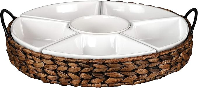 Serving Tray and Serving Dishes, RANDEFURN 7-Set Gold Platters for Parties,15.5 x 15.5 inches, Di... | Amazon (US)